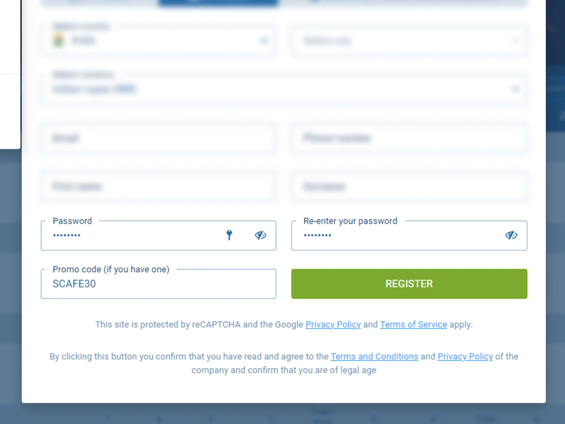 Finish registration process.