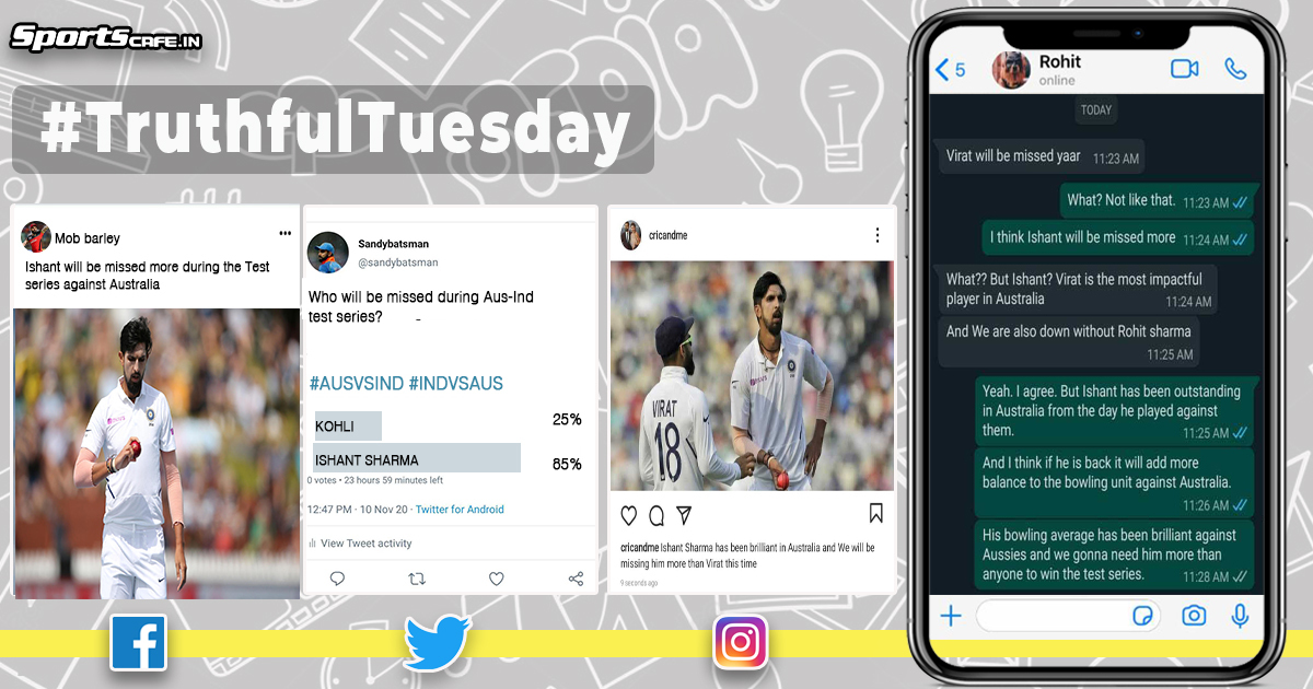 Truthful Tuesday | Why Ishant Sharma's absence is a bigger blow than Virat Kohli in Tests Down Under