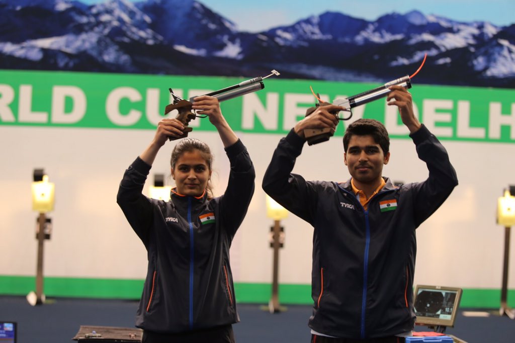 Shooting World Cup | Manu Bhaker, Saurabh Chaudhary win gold, keep India atop in medal tally