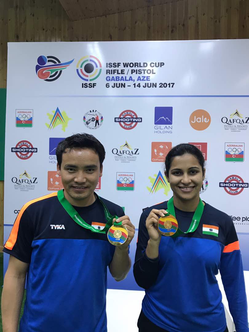 Jitu Rai and Heena Sidhu win Gold for India at Shooting World Cup