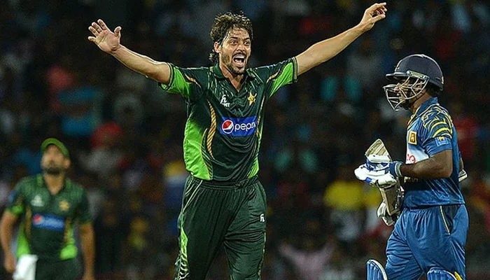 Anwar Ali celebrating after picking up a wicket in the match against Sri Lanka.