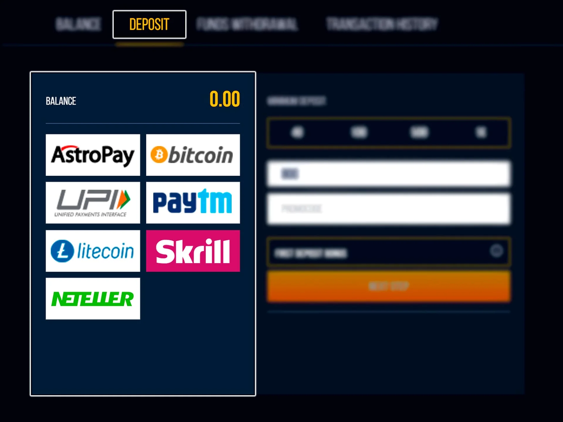 Familiarize yourself with the deposit methods available in Biamo and choose the most convenient one for you.