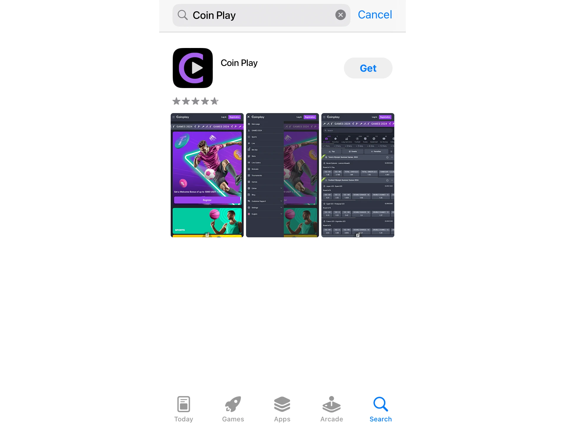 Find the Coinplay app.