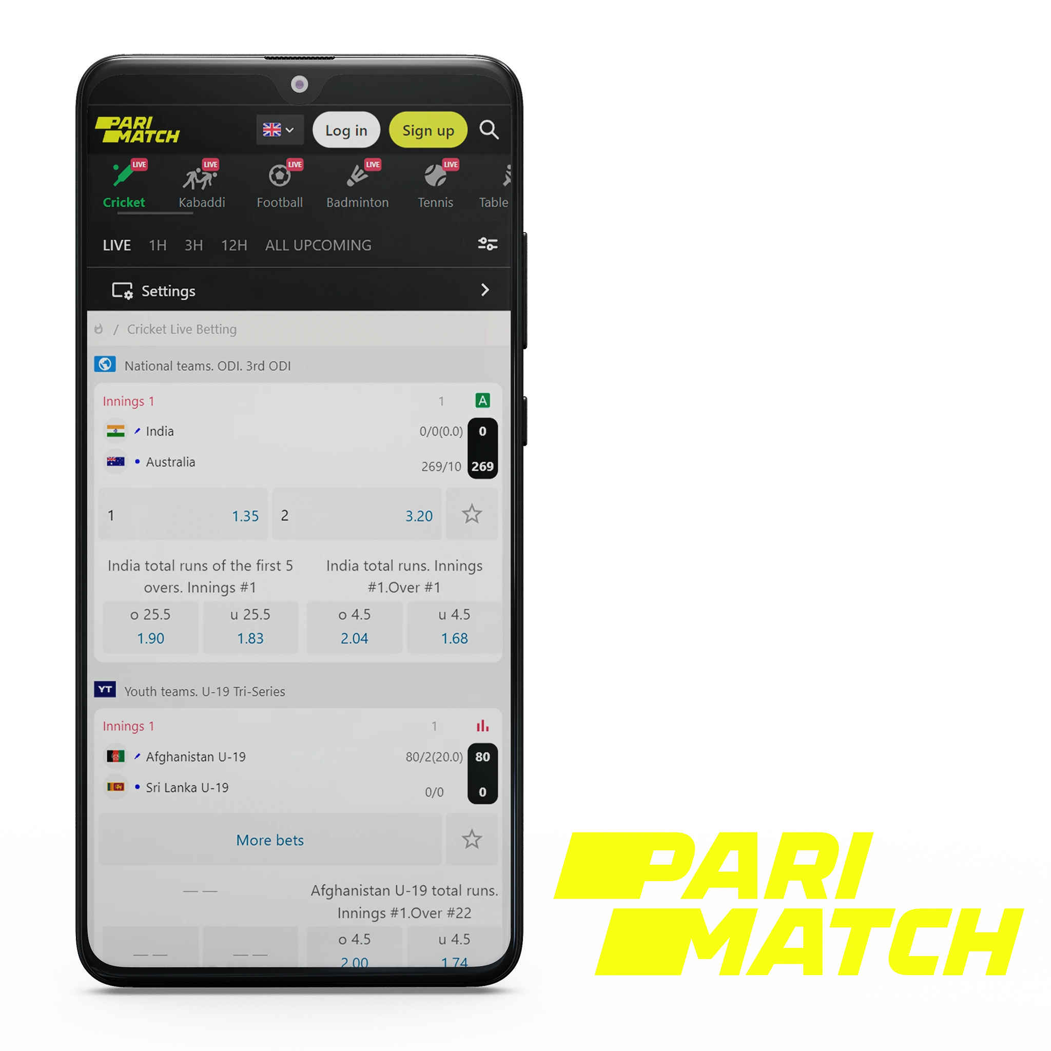 Parimatch app is one of the best platforms to place bets on cricket.