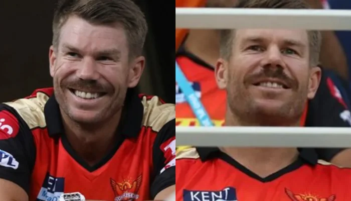 David Warner cheering for the SRH team during their IPL matches.