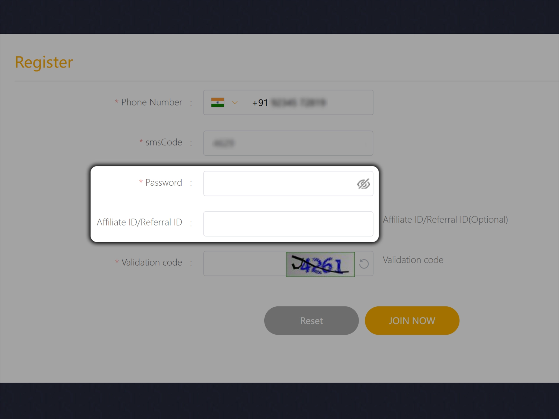 Make up a password to log in to your EKbet account.