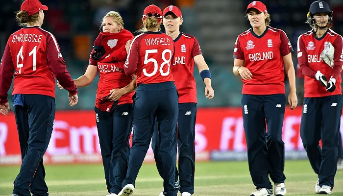 England Women’s team after winning against Pakistan Women’s team.