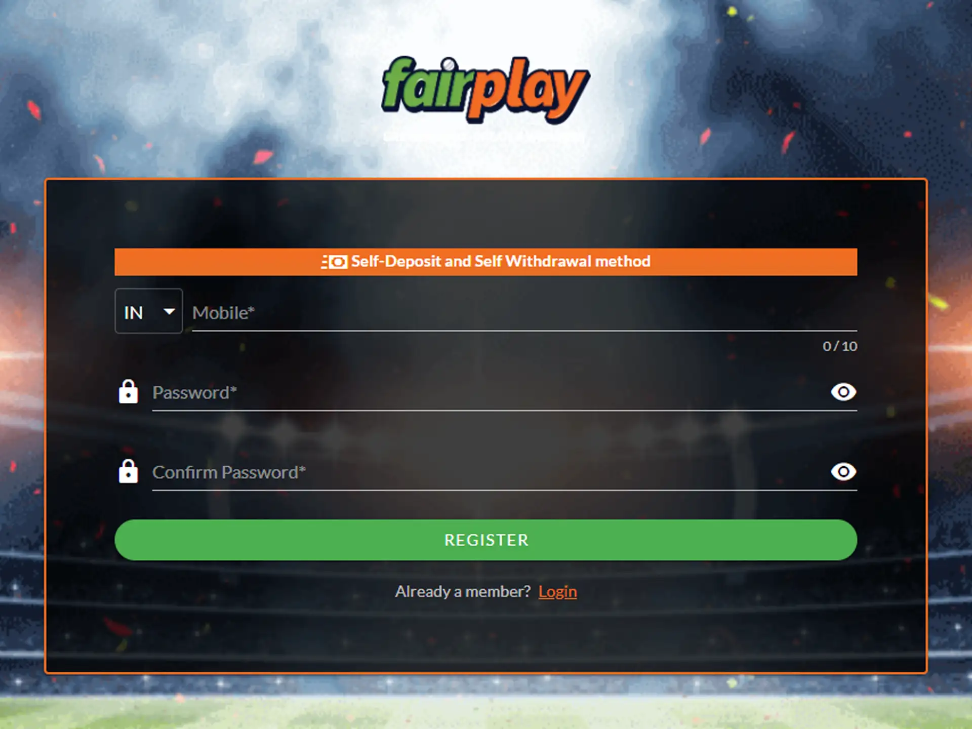 Register on the FairPlay platform.