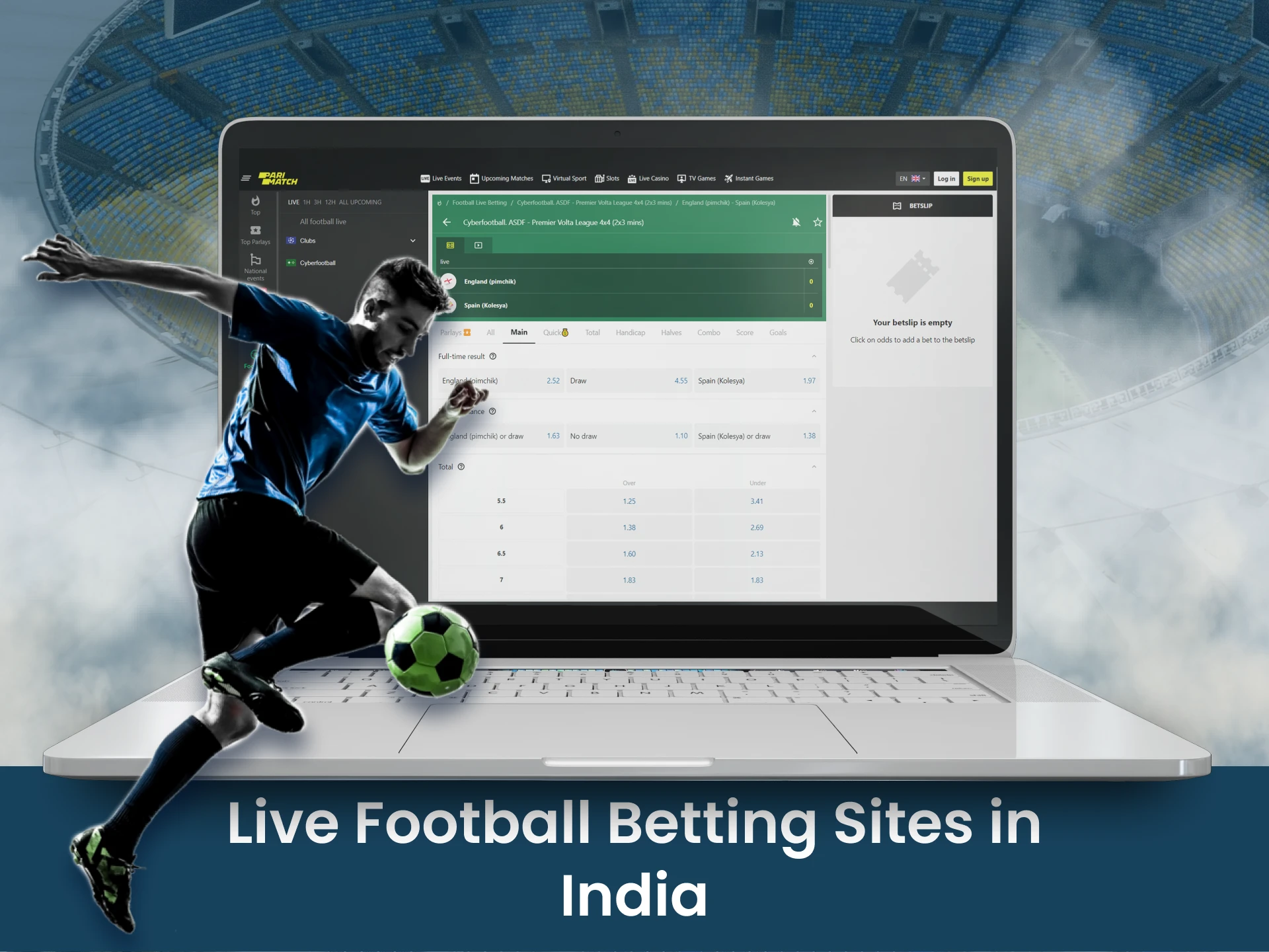 Place bets during the football matches on these betting websites.