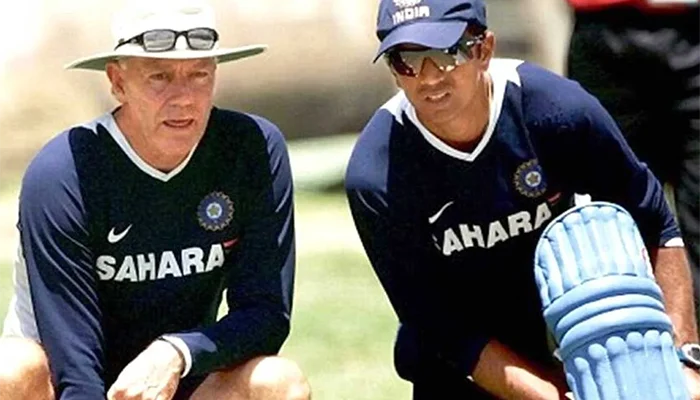 Greg Chappell and Rahul Dravid during the Sri Lanka Test series.