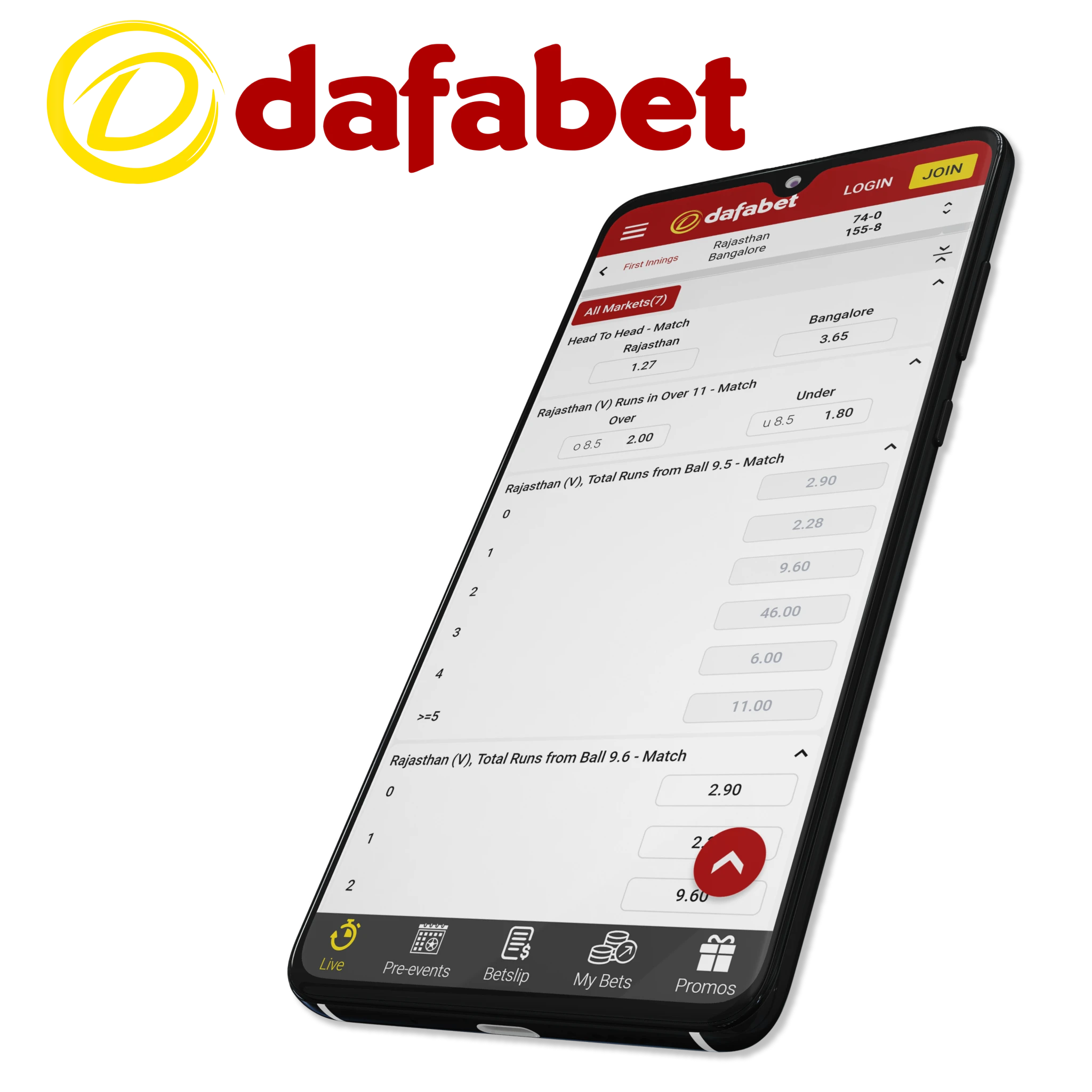 The Dafabet mobile app is the right choice if you want to bet on the IPL at extremely favorable conditions every day wherever you are.