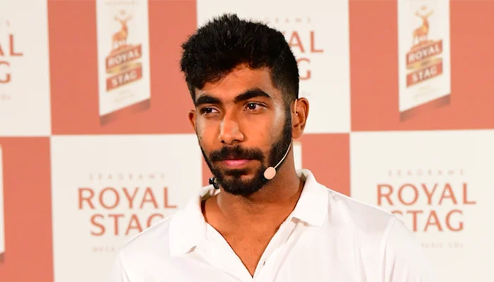 Jasprit Bumrah at the contract signing event of the liquor brand.