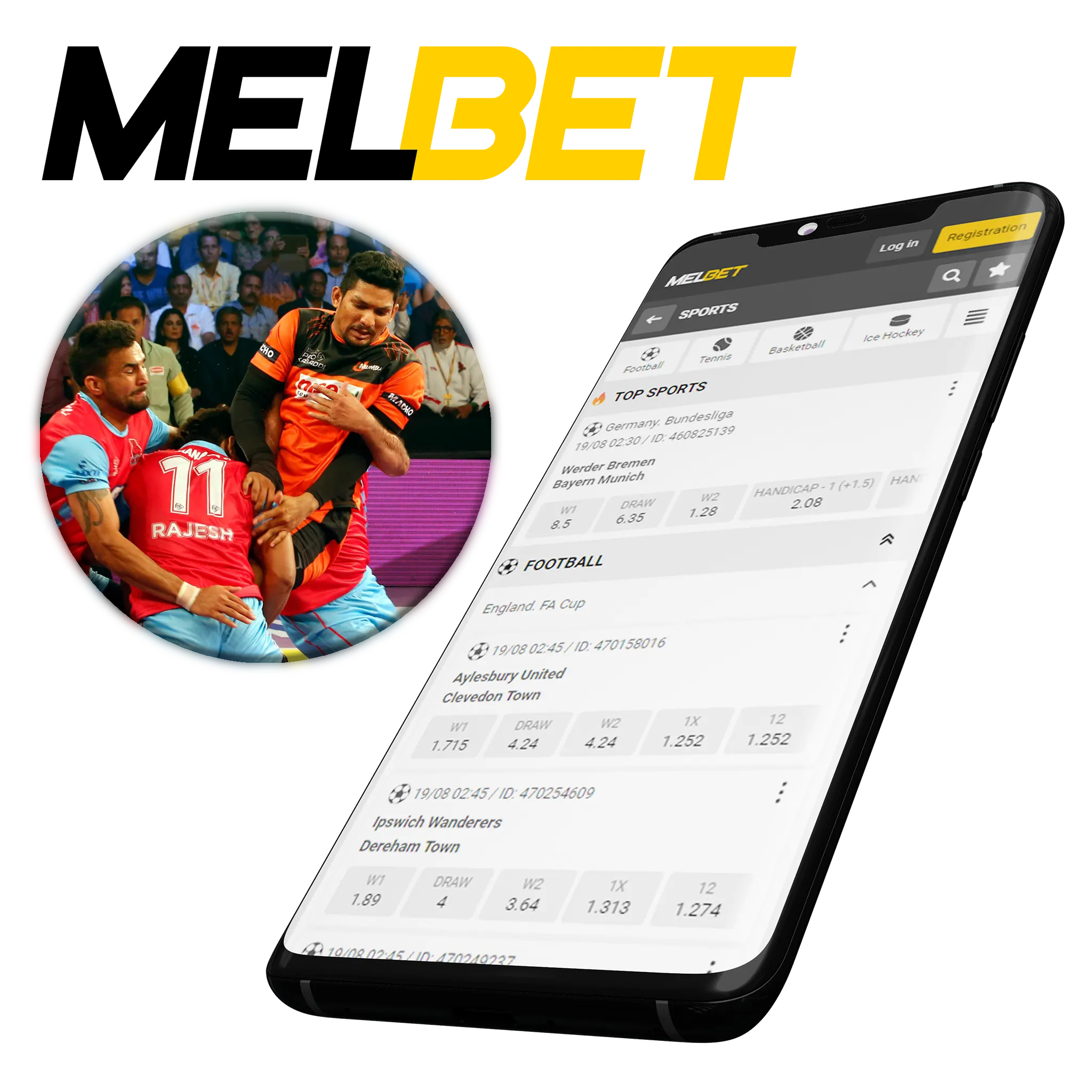 Melbet mobile application supports betting on various sports, including kabaddi.