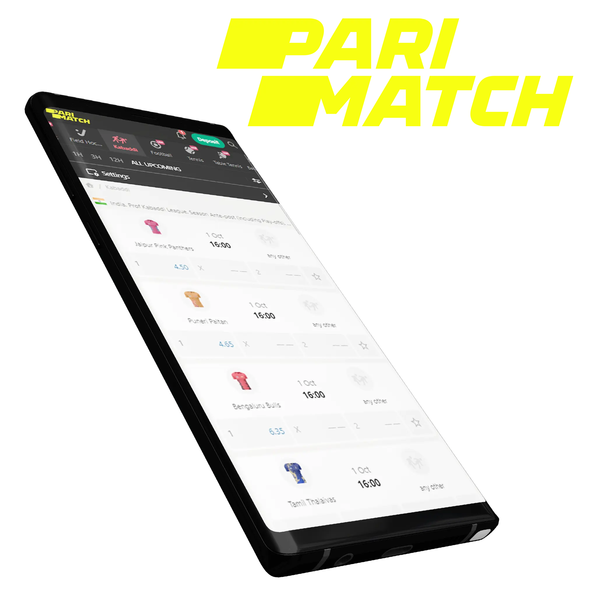 Parimatch mobile app is popular among Indian users for betting on kabaddi.