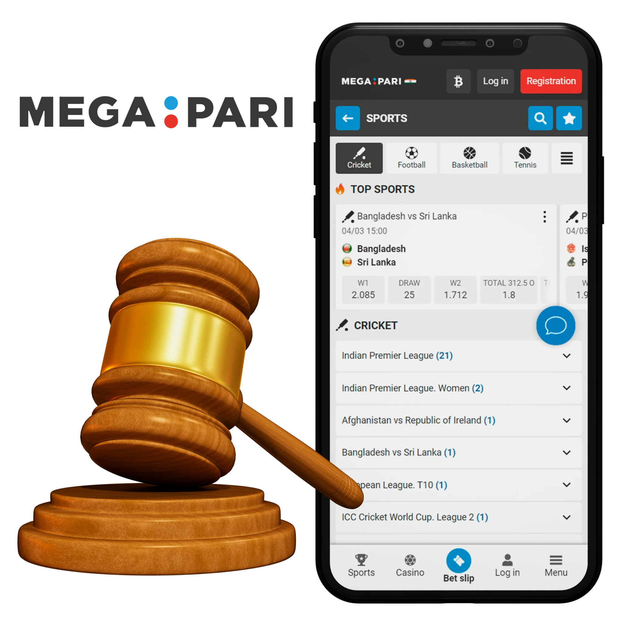 The MegaPari app provides a wide range of bonuses and promotions for legal cricket betting.