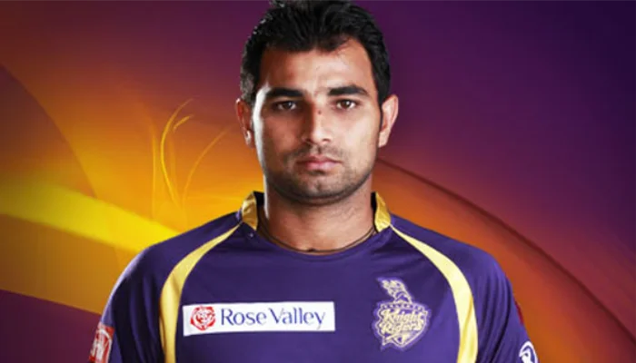 Mohammed Shami in Kolkata Knight Riders Jersey.