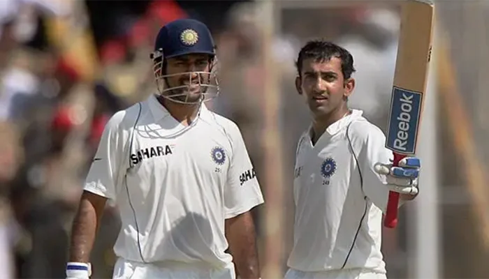 MS Dhoni and Gautam Gambhir during a match for the Indian team.