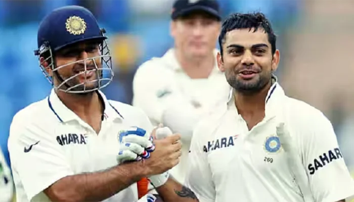 MS Dhoni and Virat Kohli in the test format for the Indian team.