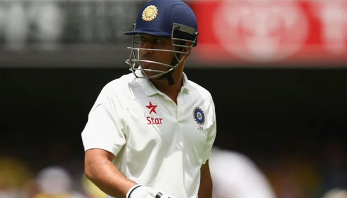 MS Dhoni walking off the ground after saving the MCG test in 2014.