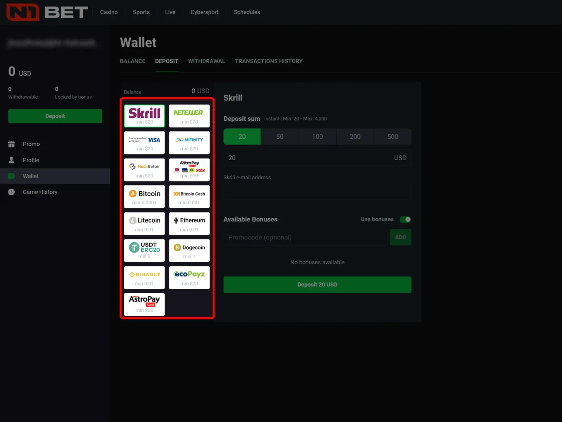 Select your prefered payment method.