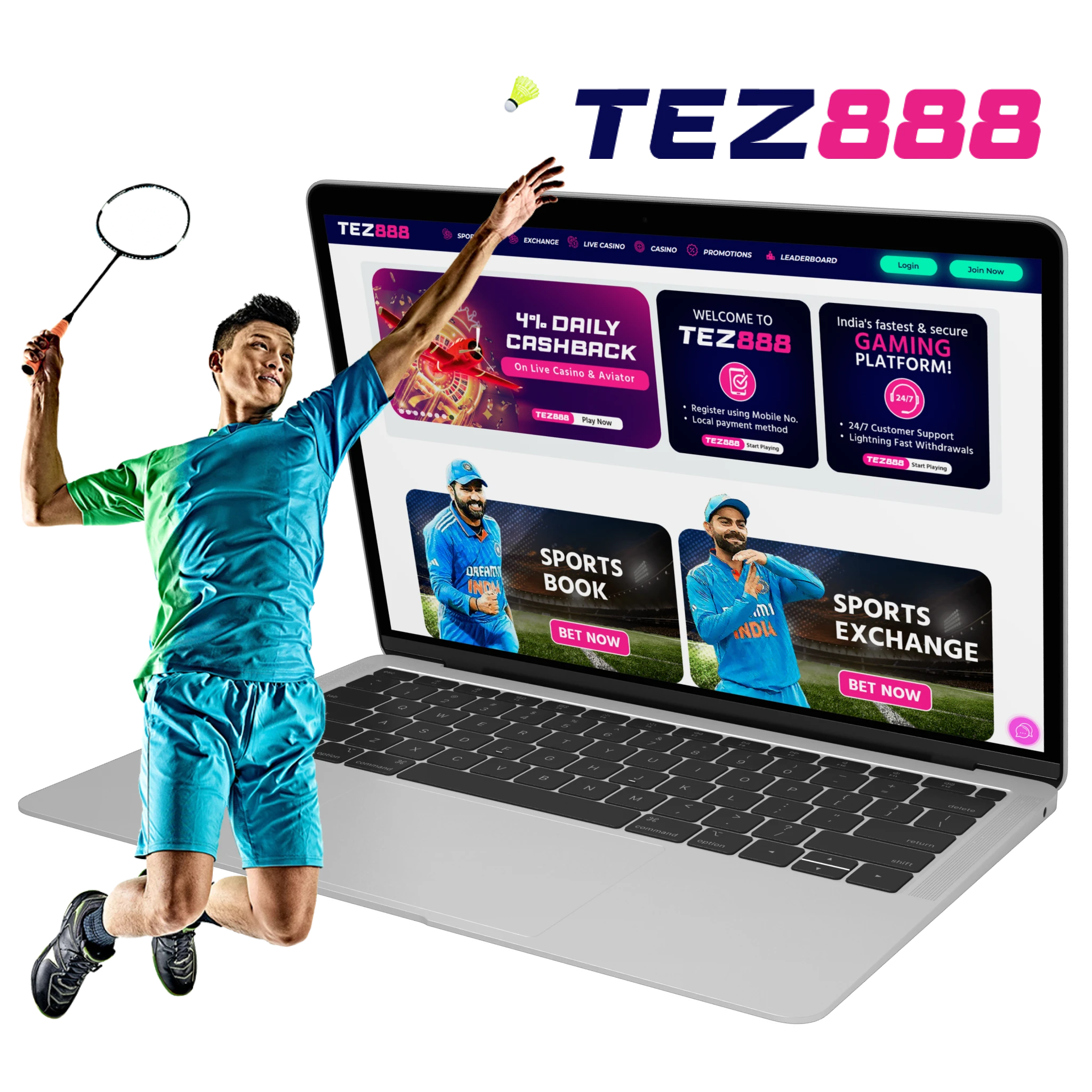 Tez888 boasts a wide array of bonuses and promotions for badminton betting.