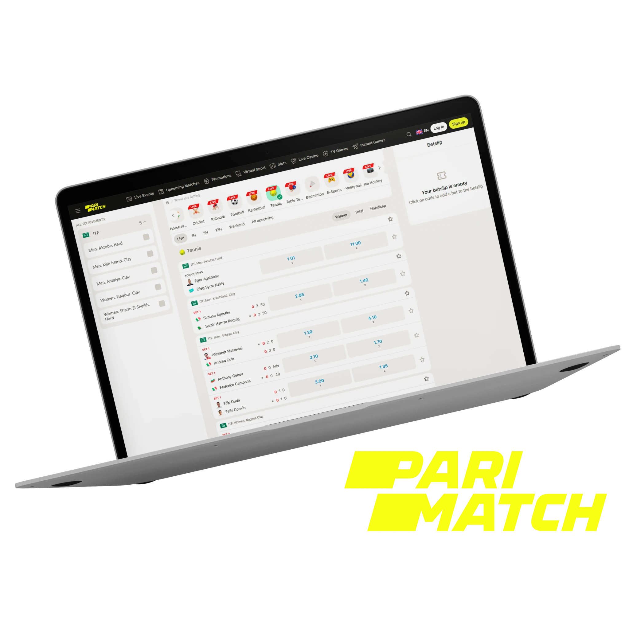 Parimatch includes a huge amount of different functionality for comfortable use.
