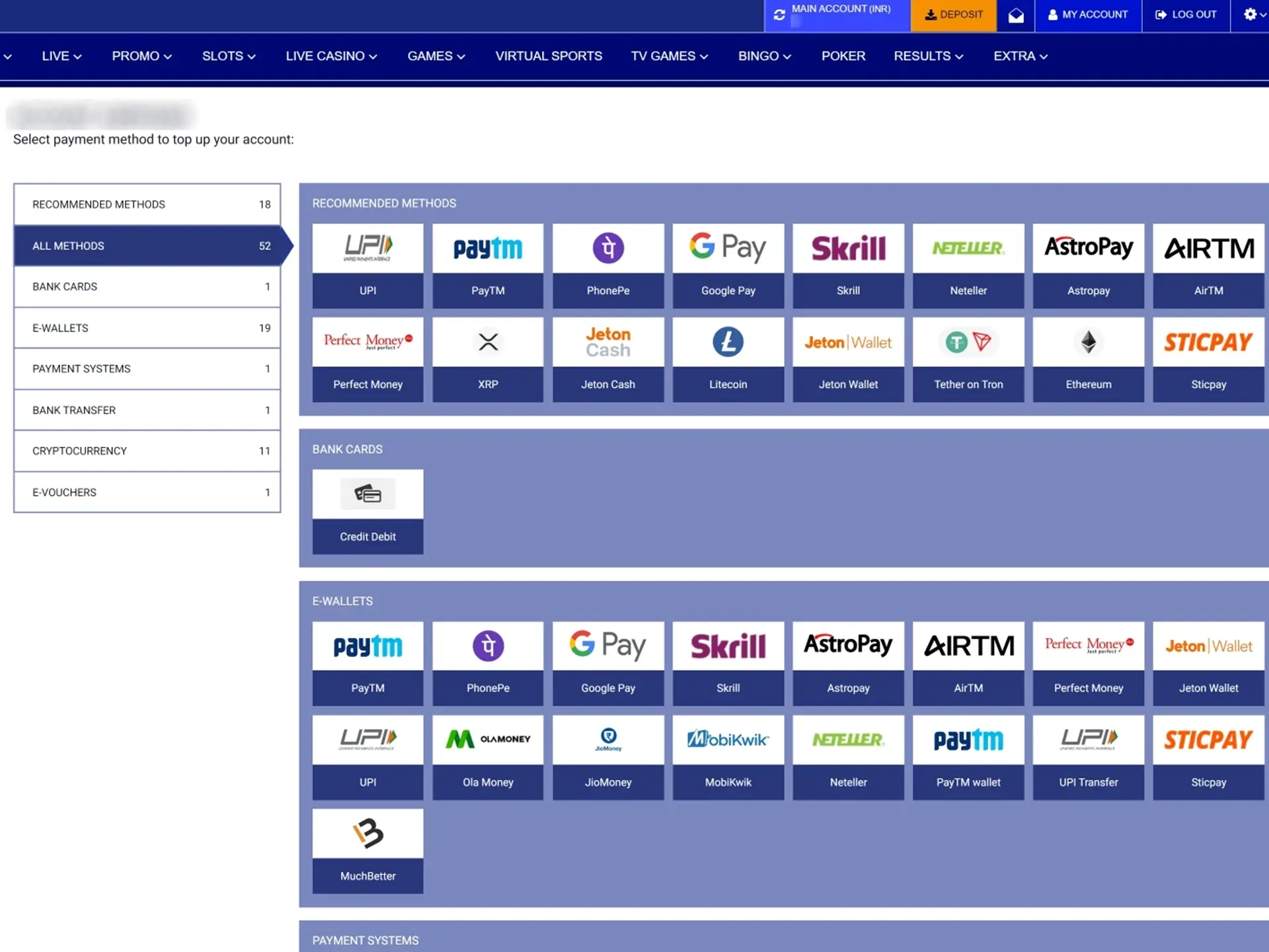 Select payment system.