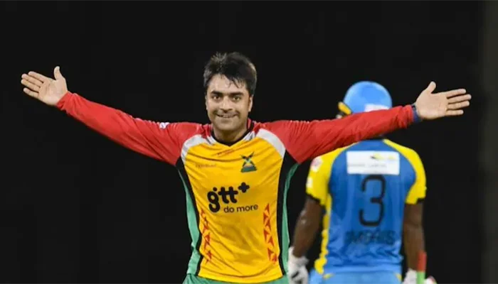 Rashid Khan after his 300th T20 wicket in the CPL.