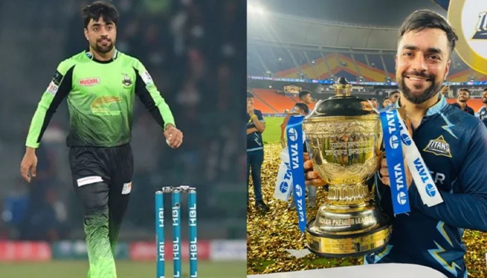 Rashid Khan in the PSL and IPL Jersey.