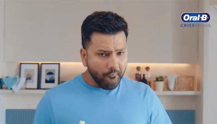 Rohit Sharma promoting Oral-B in his recent post.