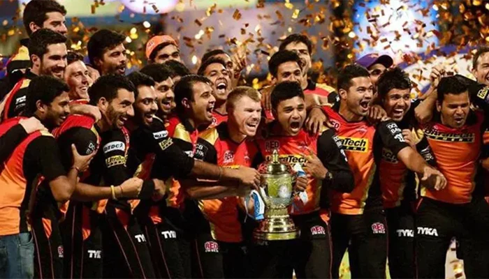 Sunrisers Hyderabad after winning the 2016 IPL Finals against RCB.