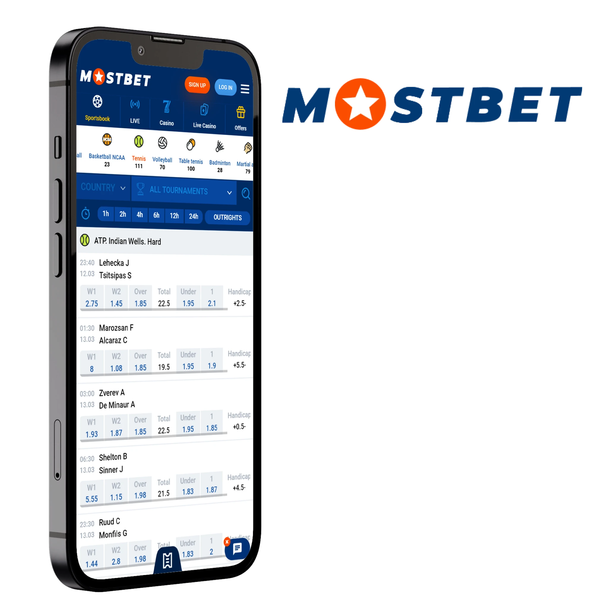 The Mostbet App provides an excellent platform for tennis betting.