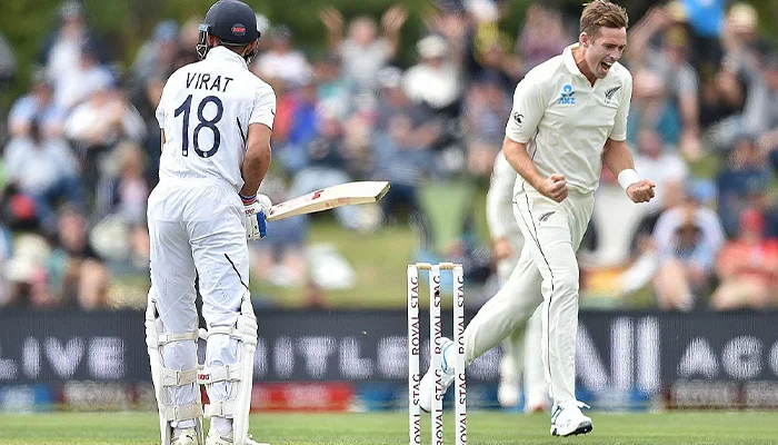 Tim Southee celebrating after dismissing Virat in the 2nd test match.