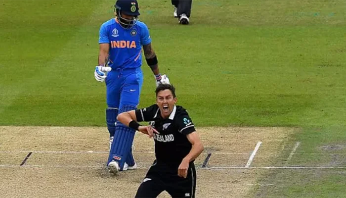 Trent Boult got the wicket of Virat Kohli in the 2019 ODI World Cup Semi-Finals.