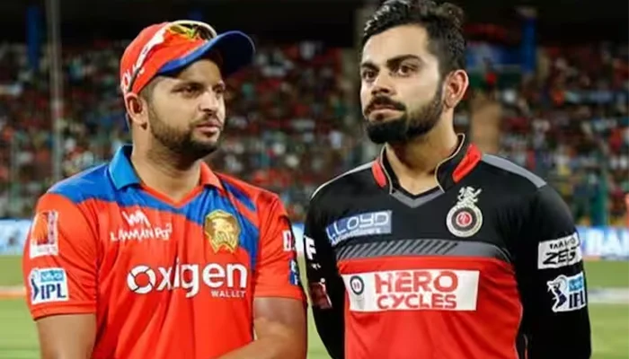 Virat Kohli and Suresh Raina during the IPL 2016 season.