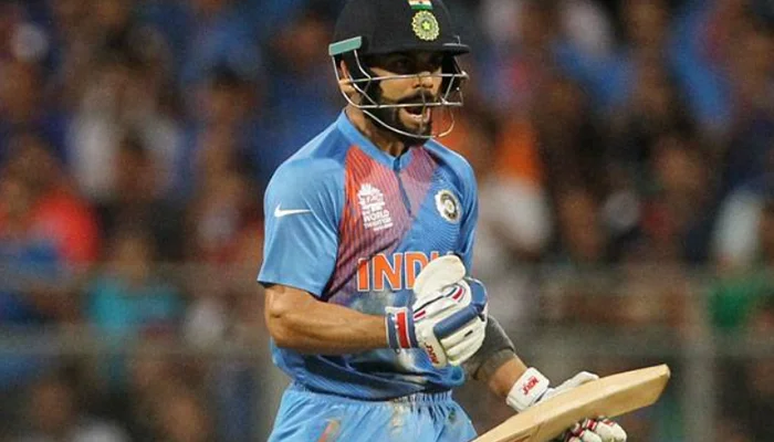 Virat Kohli during his knock against West Indies in the Semi-Finals.