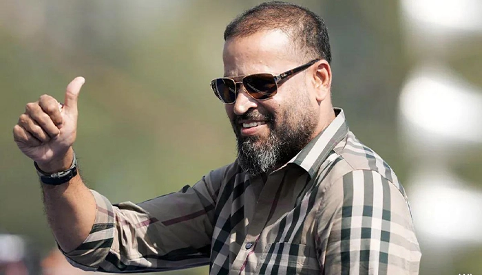 Yusuf Pathan attending a rally on behalf of his party, Trinamool Congress.